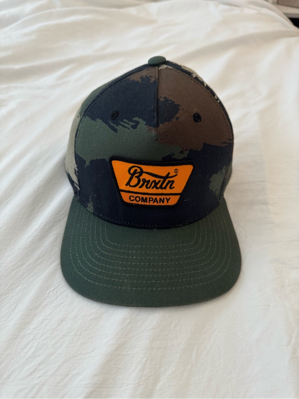 Brixton Black and Green Camo Snapback Hat